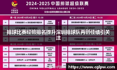 排球比赛经验排名提升深圳排球队再创佳绩引关注